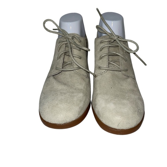 Born Women's Shoes Size 11 Gray Leather Upper Lace Up Slip On Block Heel - Picture 2 of 12